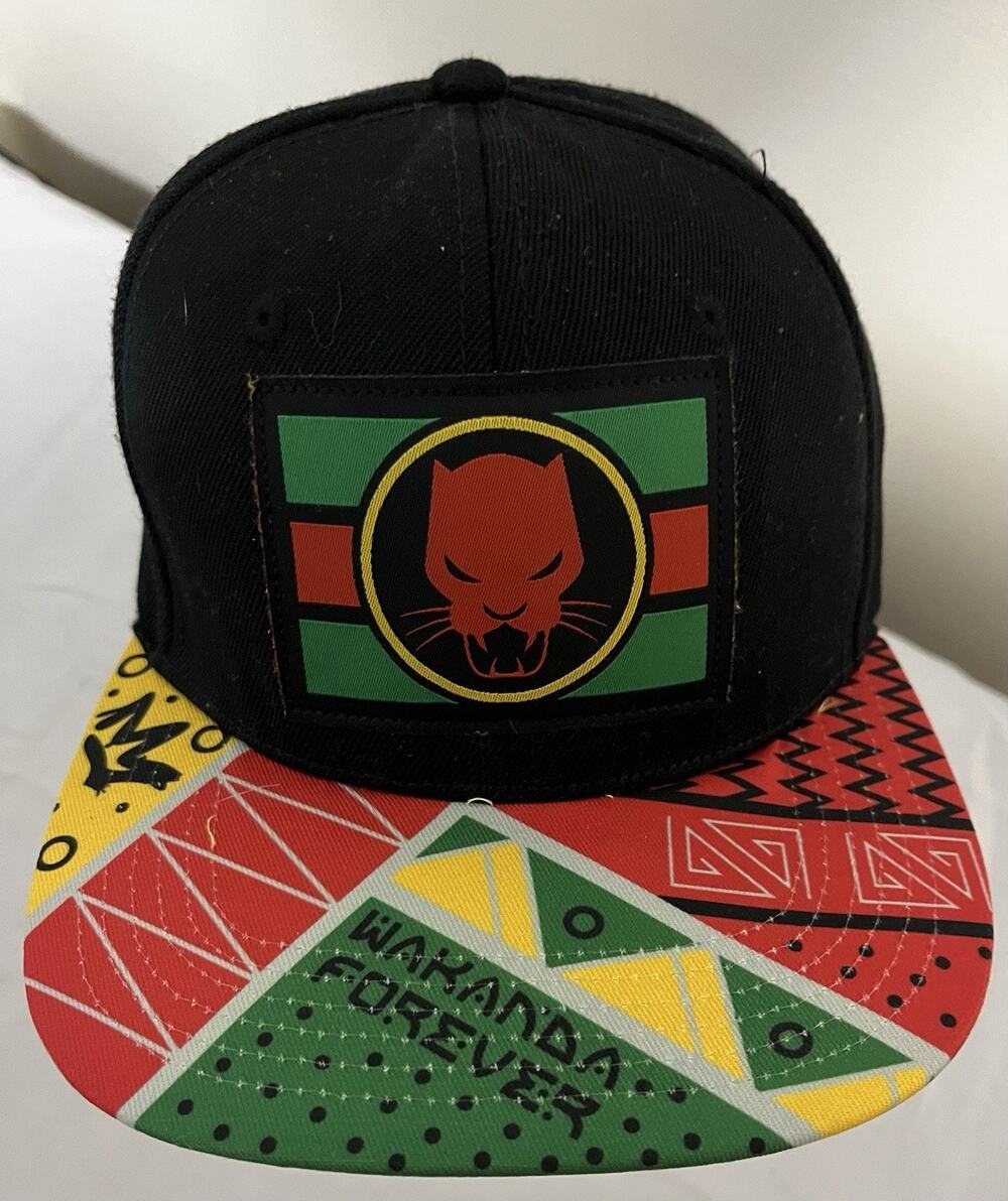 Marvel Black Panther Cap Snap Back Wakanda Forever Super Hero Comics Mens Hat